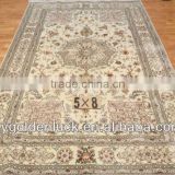 5x8ft hand knotted chinese silk/wool blended rugs/carpets