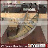 Interior Glass Curved Wood Stairs