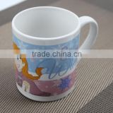 stoneware color glaze with priting ceramic 9OZ / 250ml mug, stoneware coffee mug with handle