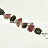 Rough Mulri Tourmaline Gemstones 925 Sterling Silver Bracelet Jewelry thumbnail-6