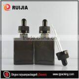 Wholesales Cosmetic Use Childproof Cap Clear Colorful Frosted Rectanglar Glass E-liquid Bottle 30ml Free Samples thumbnail-3