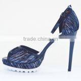 2016 Pretty Hot Women Platform High Heel Sandals Shinny Upper Blue Color Women Sexy Thin Heel Sandals for Wholesale thumbnail-3