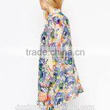 2015 New Latest Printed Blouse Designs Long Sleeve Oversized Kimono Blouse thumbnail-3