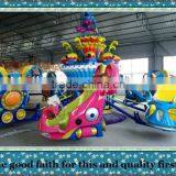 Rotating up and Down Indoor Amusement Park Rides Blue Star in Playground thumbnail-3