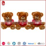2016 Hot sale Valentine custom brown teddy bear with logo shirt plush toy