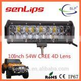 Double Row High-bright 4D Lens 54W 9inch 4500LM US Chip Led Light Bar for Truck Offroad Boat