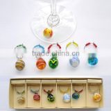 2016 Factory Colorful pretty wine glass charms set