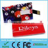 2016 Wholesale Customized Logo Full Capacity Bulk Waterproof Credit Card USB Flash Drive 2.0USB 1GB 2GB