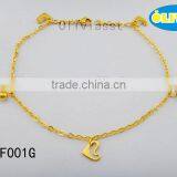 Olivia Jewelry Stainless Steel Gold Plated Anklet With Fashion Heart Pendant For Women thumbnail-1