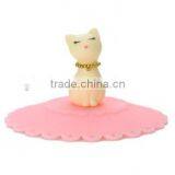 Ovel Lovely 3D Cat Shape Handle LeakProof Silicone Tea Coffee Mug Cup Lid thumbnail-1