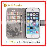 [UPO] For IPhone se Case New Arrival Premium Durable Diamond Leather Flip Phone Case With Wallet Card Slots thumbnail-6