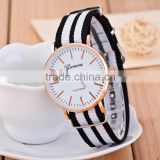 promotional gift cheap electric nylon band quartz watch for adults