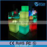 Custom Size Rgb Color Plastic Illuminated Led Cube Chair,bar Led Furniture Cube