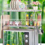 Factory Portable Metal Microwave Shelf Stand Rack Folding Corner Kitchen Shelf thumbnail-2