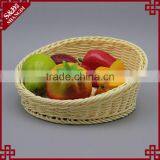 Multi Sizes Home or Supermarket Display Using Fruit Basket Eco-friendly Plastic Rattan Woven Food Basket thumbnail-4