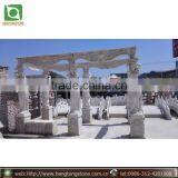 Outdoor Garden Stone Gazebo White Marble Pavilion thumbnail-3