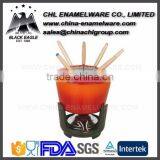 11pcs Enamel Cast Iron Fondue Dippers With 5 Forks