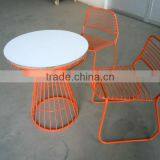 Wrought Iron Orange Dining Set thumbnail-1