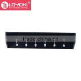 2016 High Quality Floating Entryway Shelf and Coat Rack MDF Wood Wall Shelf With 6 Hooks Wall Display Key Holder Wall Shelf thumbnail-3