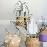 Seagrass Belly Basket With Handpainted Star Decoration thumbnail-2