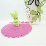 Food Grade Silicone Rubber Anti-dust Airtight Seal Silicone Drink Cup Lids With Cat Head Shape thumbnail-3