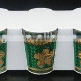 GH202 6pcs Glass Drinking Set With Bronzing Deco thumbnail-2