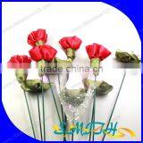 High Quality Artificial Red Ribbon Flower Bouquet thumbnail-3