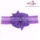 Purple Grosgrain Ribbon Headbands for Baby Girls thumbnail-1