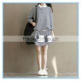 Polo Shirt Design Winter Korean Striped Dresses New Fashion Lady Dress thumbnail-2