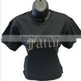 Faith Silver Rhinestone Black Fashion T-Shirts thumbnail-1