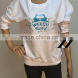 White Crew Neck Sweatshirt for Women With Rabbit Print thumbnail-1