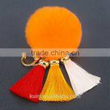 Fashion Tassel Pom Pom Fur Ball Keychain Wholesale Fur Pompoms Tassel Bag Charm 114A thumbnail-4