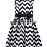 Kids Girls Evening Dresses Girls Prom Dress in Monochrome Chevron Stripes Stylish Zigzag Full Skirt Vintage Charm Dress thumbnail-1
