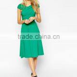 Sexy Cross Shoulder Skater Design Middle Aged Women Fashion Dress thumbnail-5