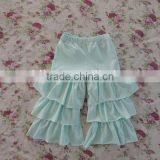 2017 Summer Lovely Baby Girls Ruffle Pants Little Cute Girls Ruffle Solid Color Cotton Capris thumbnail-1
