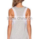 Contrast Mesh Trim Throughout Shirttail Tank Tops thumbnail-3