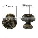 Antique Bronze Flower Pattern Carved Mushroom Jewelry Box/Case Drawer Pull Knob Handles thumbnail-3