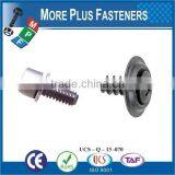 SEMS DIN 6901 SCREW WITH FLAT WASHER ASSBMBLIES SLOT INDENT HEX HEAD SHARP POINT TAPPING SCREW thumbnail-2