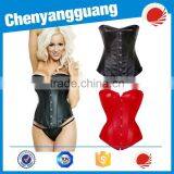 Wholesale Red and Black Zipped Underbust Sexy Corset for Women thumbnail-1