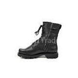 Flat Leather Mountaineering / Jungle Military Boots For Swat , Firefighter