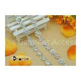 Flower Shape Shining Diamante Rhinestone Chain Trim For Wedding Dress