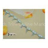 Bow Design Bling Sew On Pearl Rhinestone Chain Trim For Ladies Dress