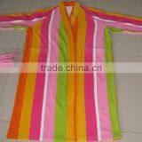 Reactive Print Bath Robe 100% Cotton Velour And Loop Robe thumbnail-6
