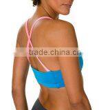 Custom Blue Wholesale Padding Bra Ladies Gym Apparel thumbnail-1