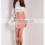 Hot Sale Elegant Women White Lace Fabric Long Sleeve Blouse Wholesale thumbnail-2