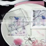 Pink flowers glass cup coaster wedding favors wholesale