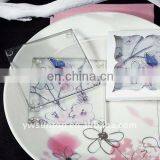 Pink Flowers Glass Cup Coaster Wedding Favors Wholesale thumbnail-1