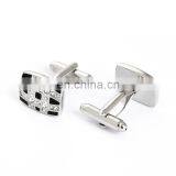Black and Silver Grid Rhinestone Shirt Men Cufflinks Crystal thumbnail-3