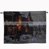 LED snow cottage wall hanging tapestry
