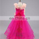 Full Handmade Red Rose Flowers Girl Dress Factory Direct Selling Baby Girls Princess Dress Elegant Lace Flower Girls Dress thumbnail-5